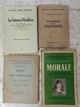 Lote 4 libros antiguos filosofía