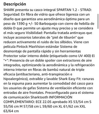 Casco de moto unisex M nuevo Shark