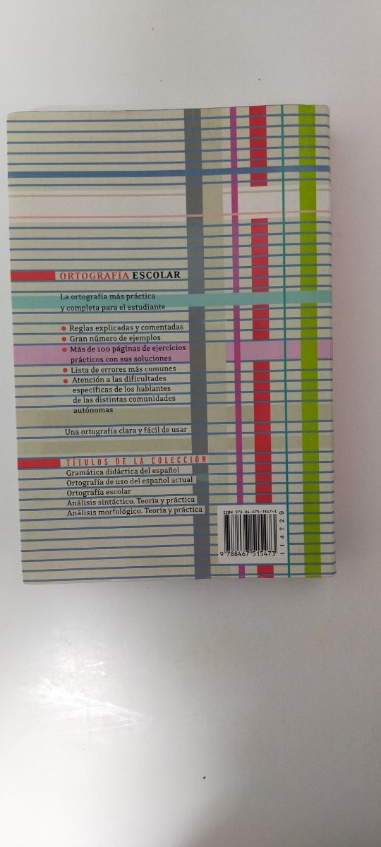 Cuaderno de ortografía escolar