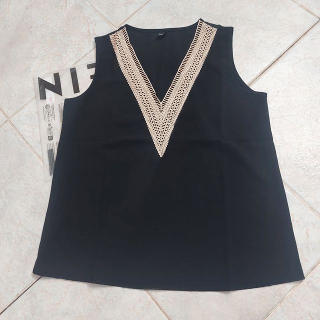top blusa negro shein