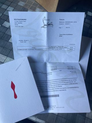 zapatos mujer Lou Botin con caja y factura