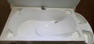 Bañera cambiador con estantes ratita rosa