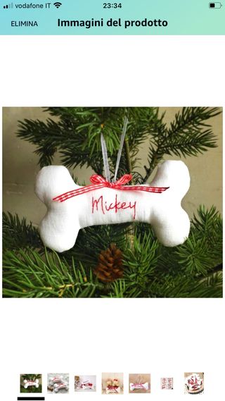 Addobbo natalizio osso cucciolo cane nome cane