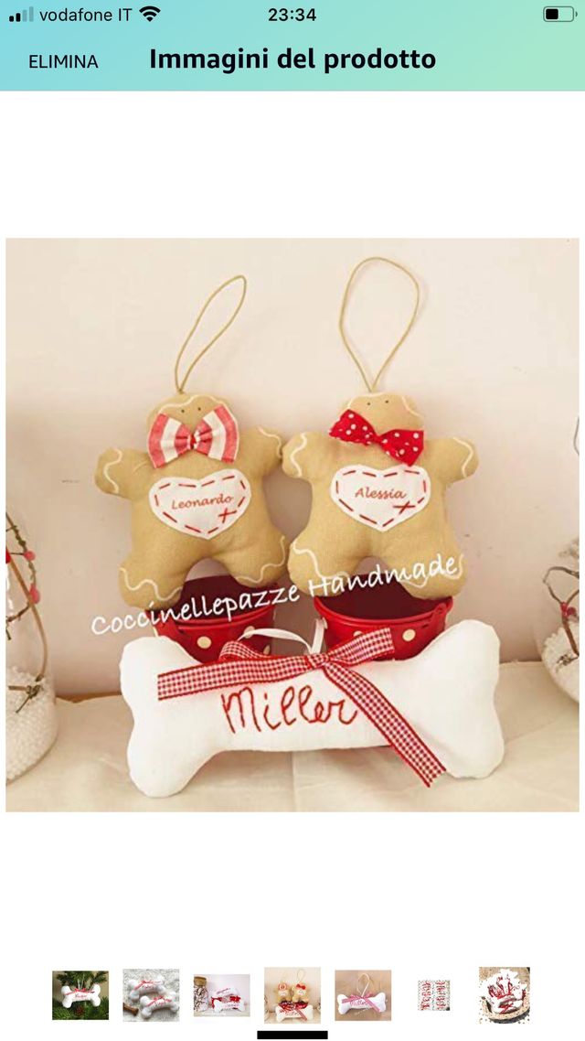 Addobbo natalizio osso cucciolo cane nome cane