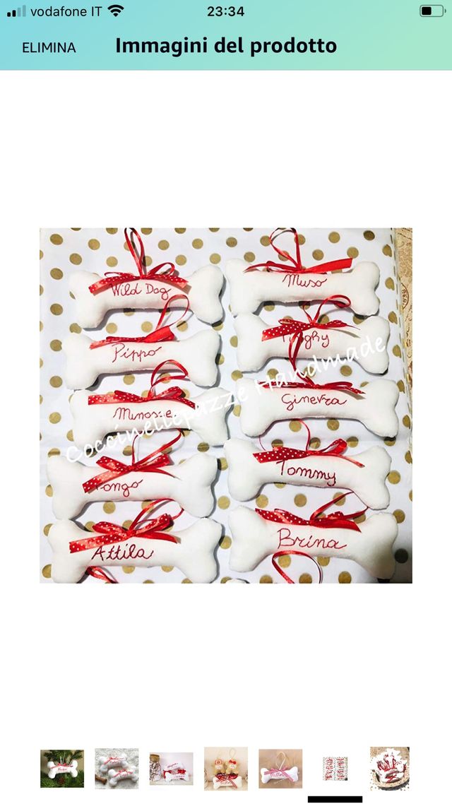 Addobbo natalizio osso cucciolo cane nome cane
