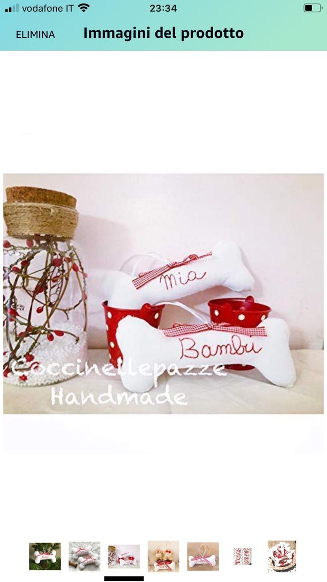 Addobbo natalizio osso cucciolo cane nome cane