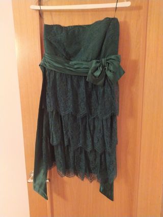 vestido fiesta verde botella