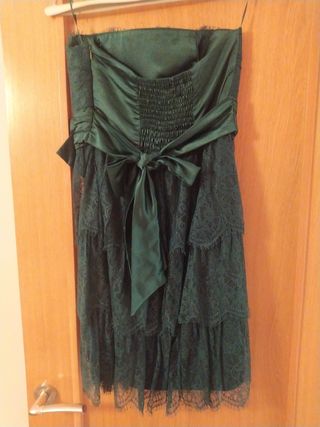 vestido fiesta verde botella