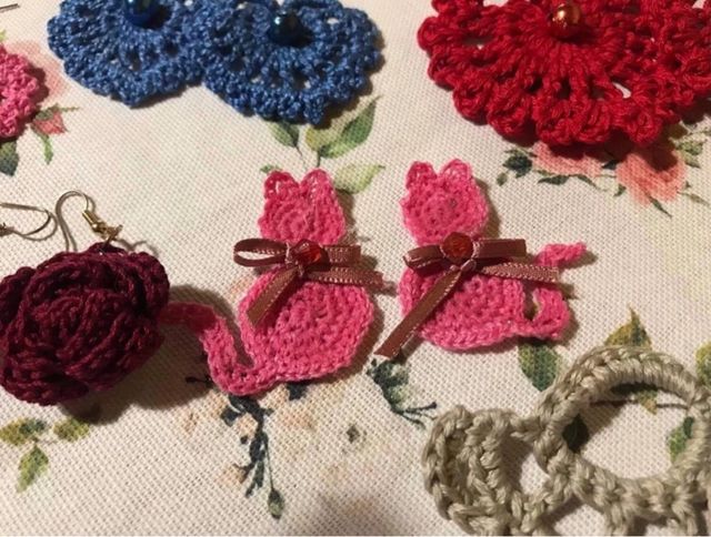 4 PAIA 5€ Orecchini all uncinetto fatti a mano,