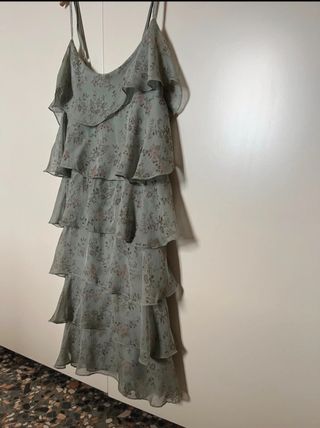 Abito in voile di seta e viscosa 