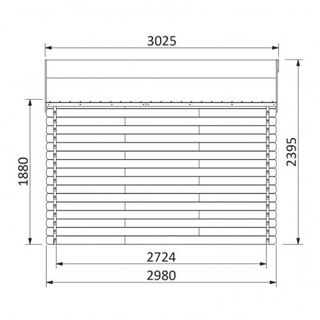 Caseta de madera tratada 3x3 m
