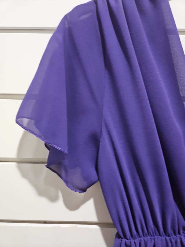 Vestido largo morado con forro