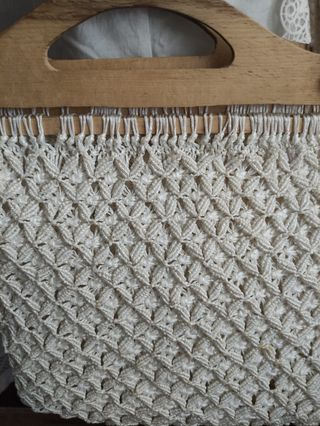 Bolso ganchillo asas de madera