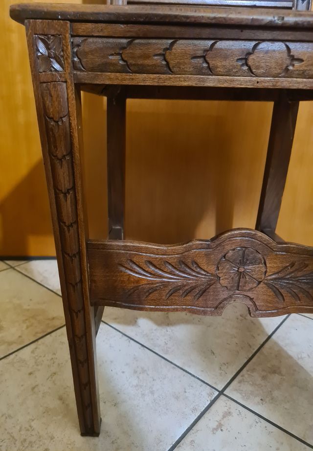 Sedie gemelle intagliate quercia '800/'900