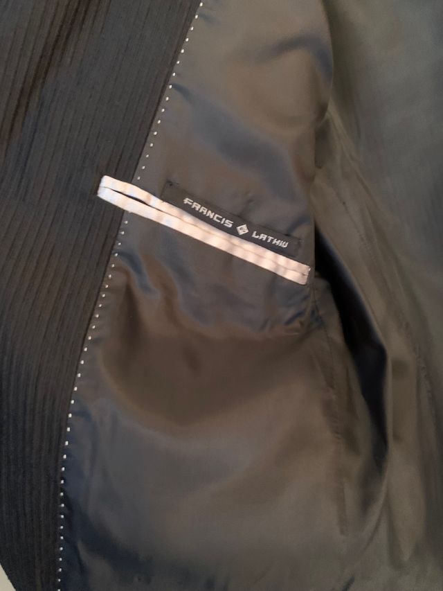 vestito uomo nero lucido,sancrato,tg 48,come nuovo