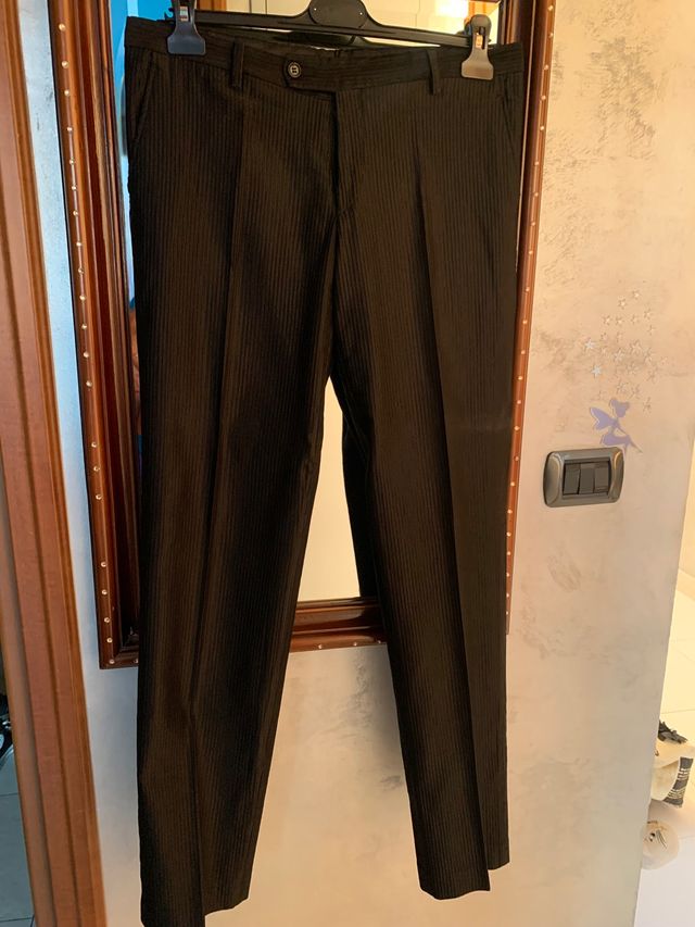 vestito uomo nero lucido,sancrato,tg 48,come nuovo