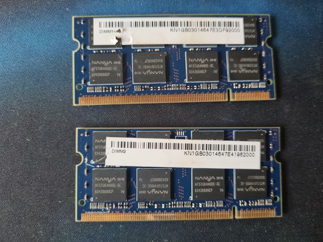 MEMORIAS RAM NANYA DDR2 2X1GB PORTATIL