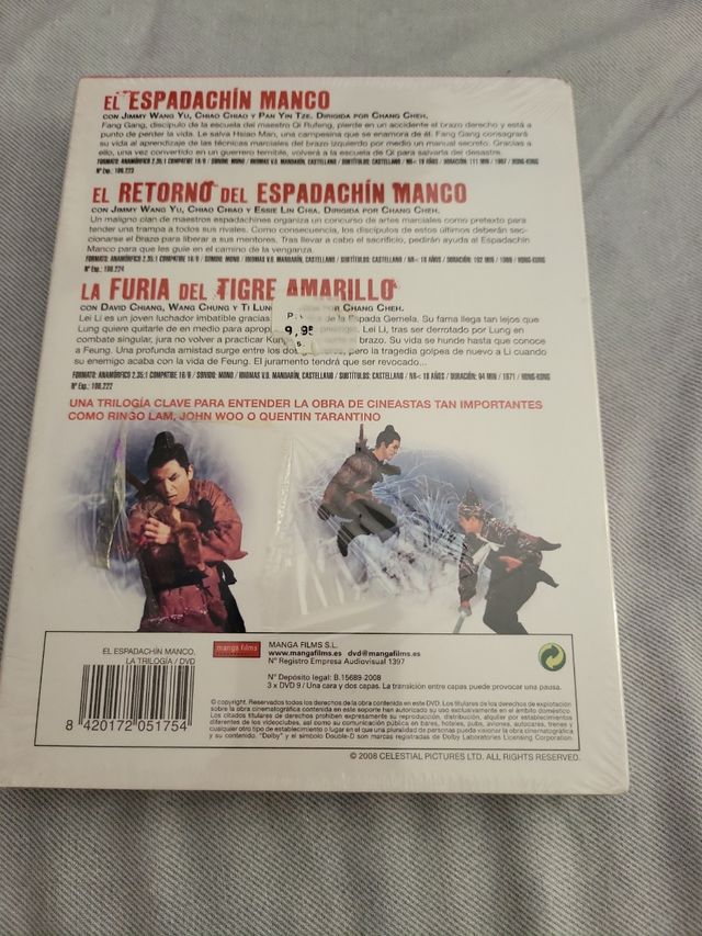 El espadachín manco la trilogía DVD