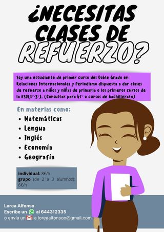 Clases de refuerzo en Fuenlabrada y alrededores.