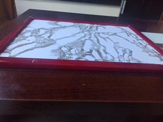 Tablón de anuncios magnético mármol rojo nuevo