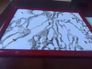 Tablón de anuncios magnético mármol rojo nuevo