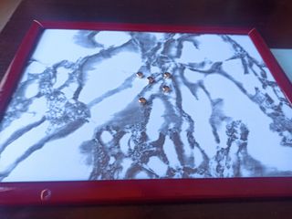 Tablón de anuncios magnético mármol rojo nuevo