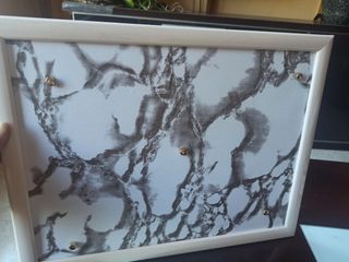 Tablón de anuncios magnético mármol blanco nuevo