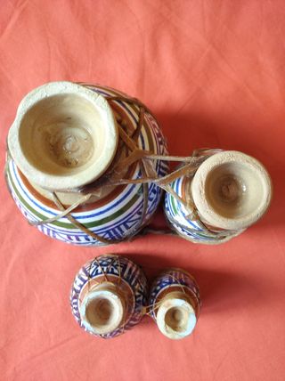 LOTE TAMBORES BONGOS AFRICANOS CERAMICA DECORACIÓN