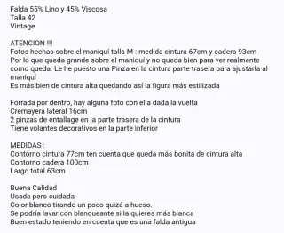 Falda 55% Lino Pegui Satino