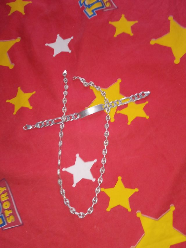 Cadena de lcafe de plata e pulsera