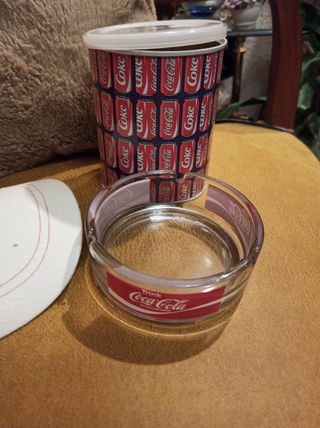 Lote 9 cosas Coca-Cola bolsa servilletero gorra