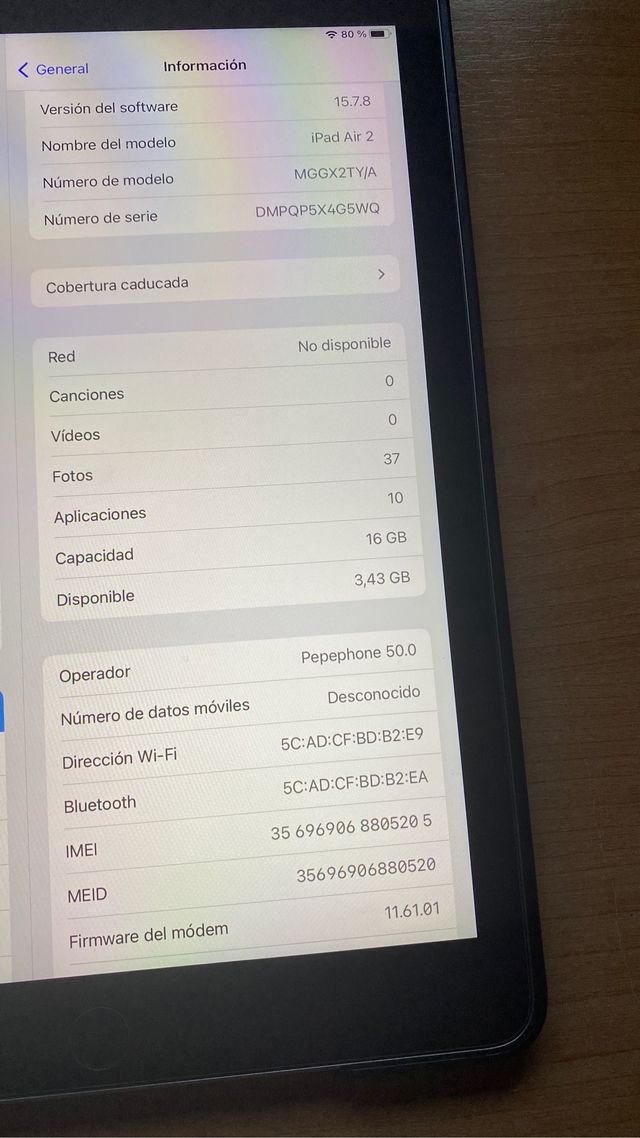 Apple iPad Air 2 Wifi + 4G (16Gb)