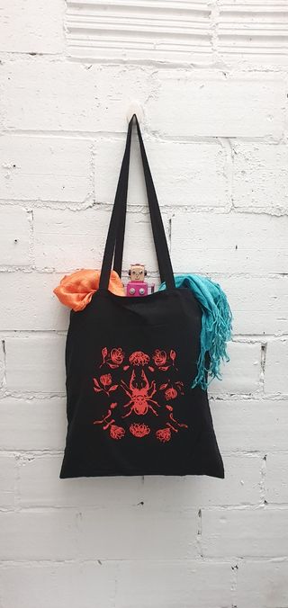 🪲 Escarabajo tote bag, bolsa tela algodón, regalo