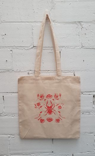 🪲 Escarabajo tote bag, bolsa tela algodón, regalo