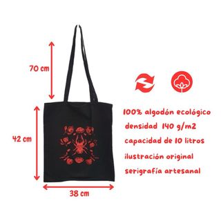 🪲 Escarabajo tote bag, bolsa tela algodón, regalo