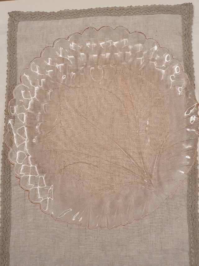 Bandeja decorativa cristal rosa