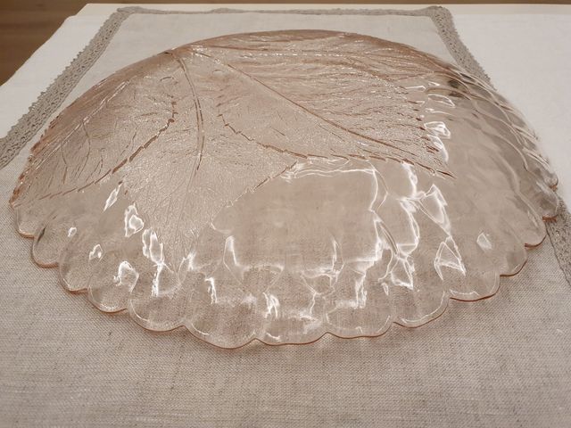 Bandeja decorativa cristal rosa