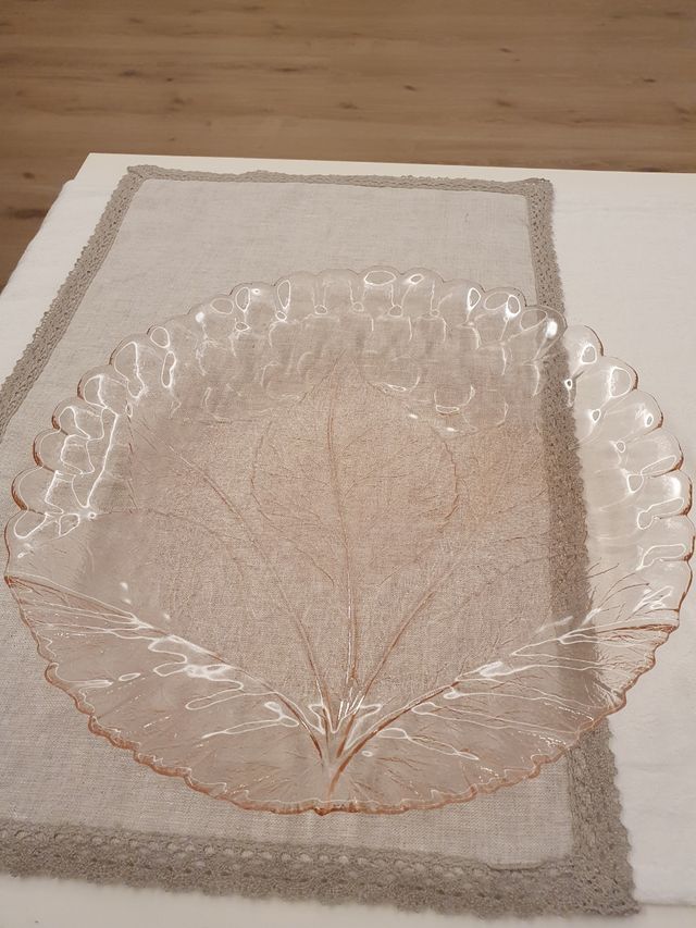 Bandeja decorativa cristal rosa
