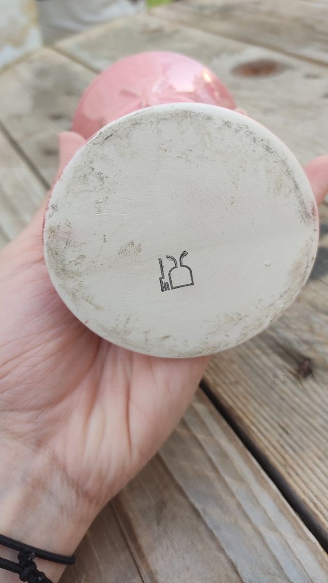 Taza Vaso rosa de cerámica artesanal