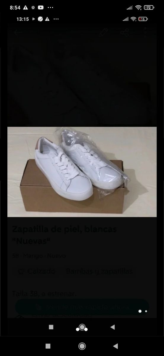 Zapatillas de piel, blancas