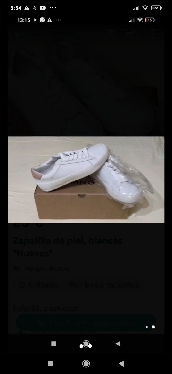 Zapatillas de piel, blancas