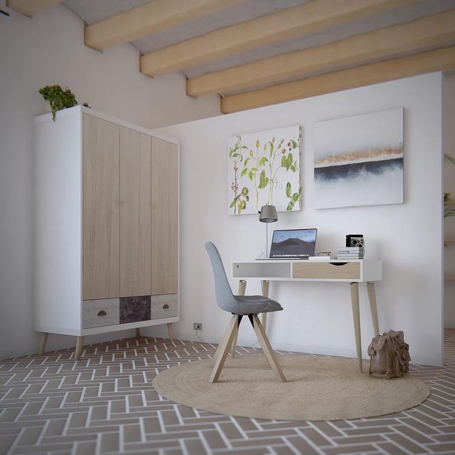 Escritorio con 1 cajón, 50 x 100 x 75 cm (blanco)