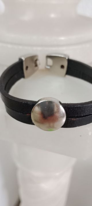Pulsera De Cuero  Negro