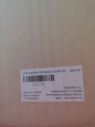 Atril de madera pino nogal 25 x 21 cm