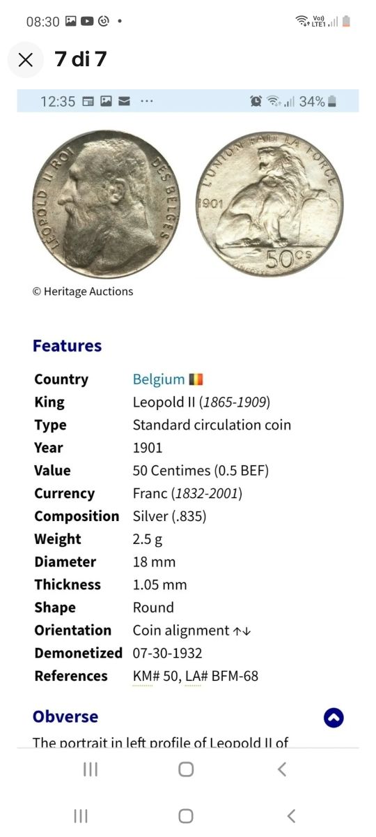 Moneda antigua de plata rara