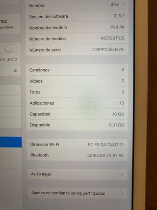 Ipad air A1474 WIFI 16gh