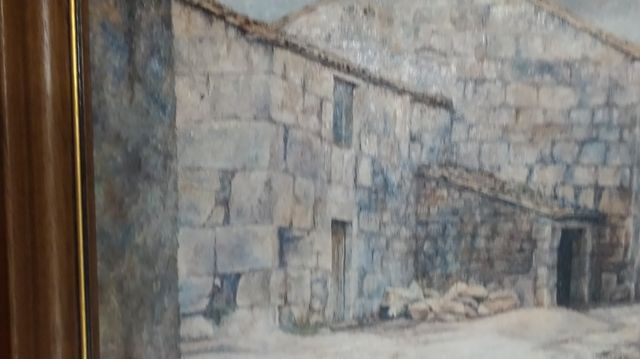 Aldea gallega. Pintor gallego, firmado.