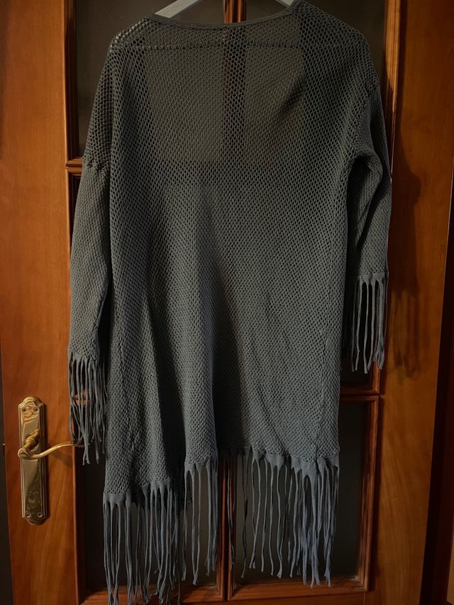 Chaqueta flecos azul