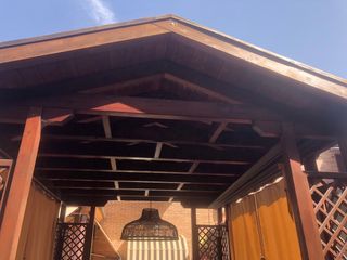 Pérgola de madera + tejado