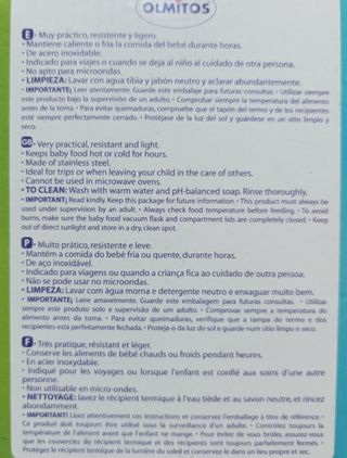 Termo para comida y agua bebés